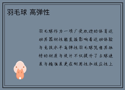 羽毛球 高弹性